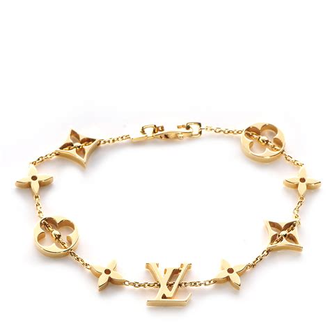 louis vuitton gold logo bracelet